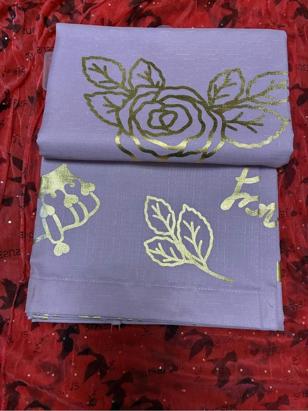 Juicy Couture Pink and Gold Floral Printed Shower Curtain